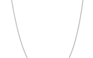 14k White Gold .65 mm Diamond-cut Cable Chain Necklace - 16 in.