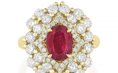 1.53-Carat Burmese Unheated Ruby and Diamond Ring, AGL Certified