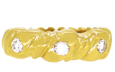 18 carati Oro - Anello Diamanti 0.15 ct Peso Totale...