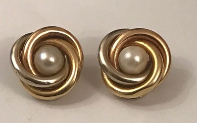 18 kt. Gold - Earrings - 4.00 ct - Pearls