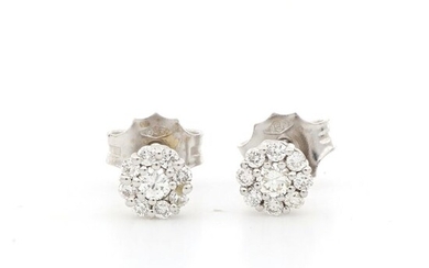 18 kt. White gold - Earrings - 0.46 ct Diamonds - Diamonds