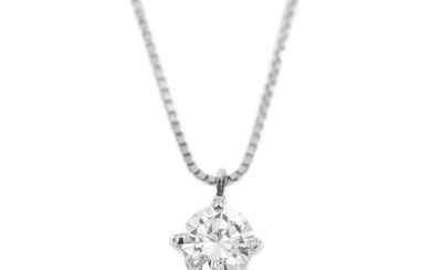18 kt. White gold - Necklace with pendant - 0.26 ct Diamond