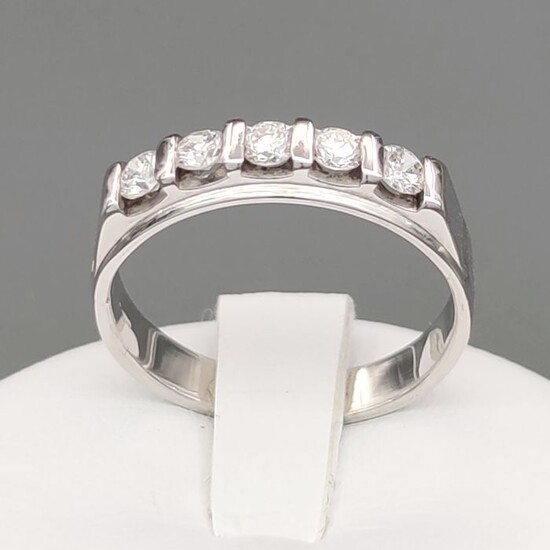 18 kt. White gold - Ring - 0.45 ct Diamond