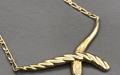 18 kt. Yellow gold - Necklace - 0.04 ct Diamond