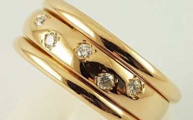 18 kt. Yellow gold - Ring - 0.13 ct Diamond