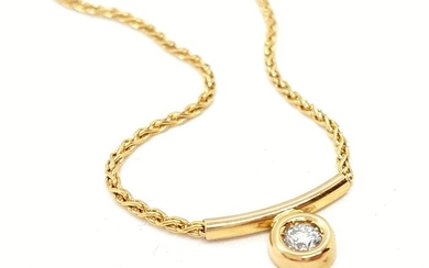 18 kts. Yellow gold - Necklace Diamond