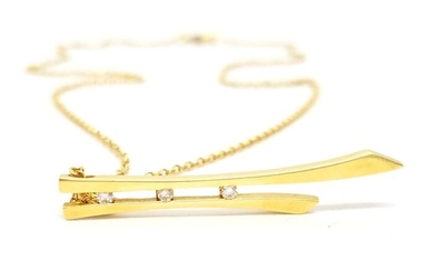 18 kts. Yellow gold - Necklace Diamond