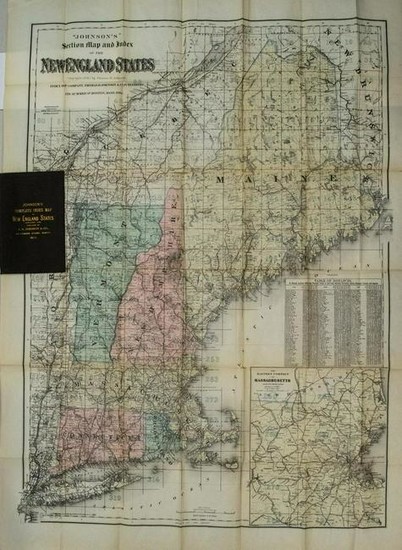 1894 Johnson Map of New England States -- Johnson's