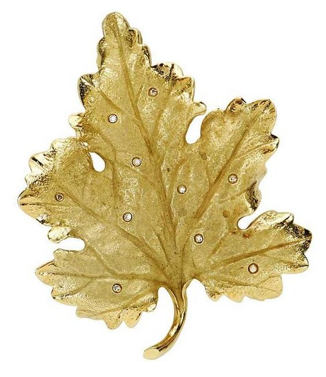 18kt. Diamond Leaf Brooch