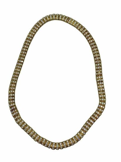 18kt YG and 22.00ct Diamond Five Row Necklace