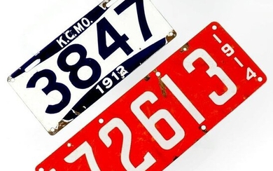 Early American Enamel Auto Tags / Plates