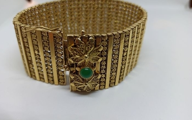 19,2 kt. Gold - Bracelet Green agate