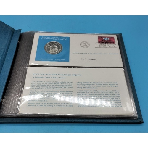 1972 Official United Nations Medallic First Day covers conta...