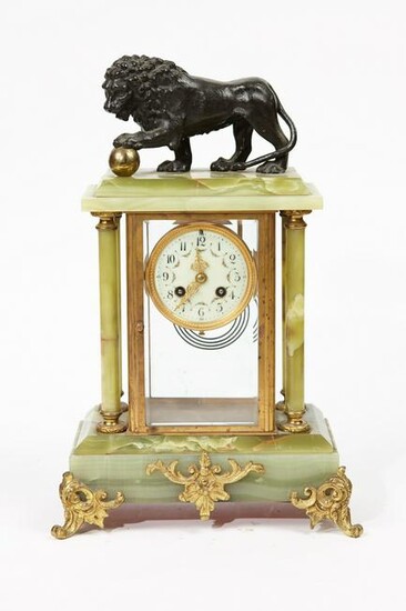 19th century French onyx gilt bronze clock