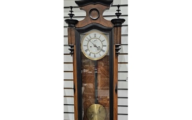 19th century Vienna-style walnut regulator clock, with a whi...