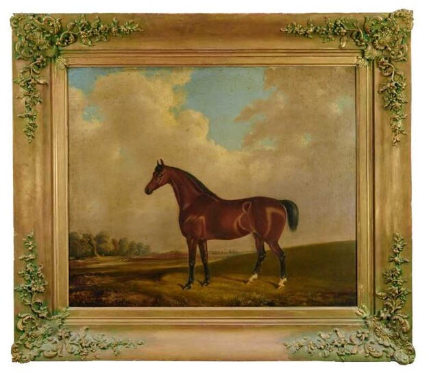 19th century school oil on canvas, Horse in a landscape