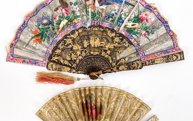 (2) ANTIQUE FANS, INCL. CHINESE FOR REPAIR