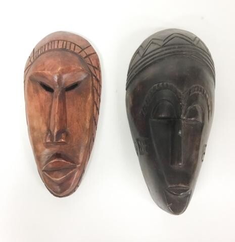 2 African Wooden Masks