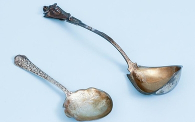2 Large Sterling Serving Spoons