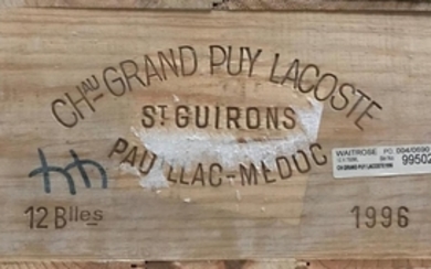 Chateau Grand Puy Lacoste 1996 St Guirons Pauillac 12 bottles...
