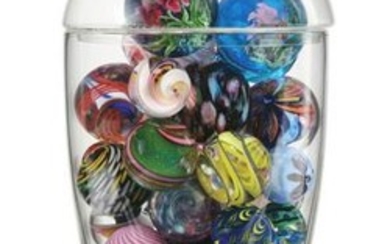 Medium Sized Jar of Contemporary Marbles.