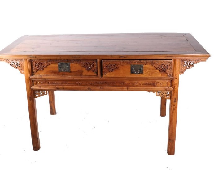 Chinese Teak Wood Desk