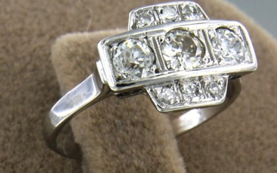14 kt. White gold - Ring - 1.00 ct Diamond