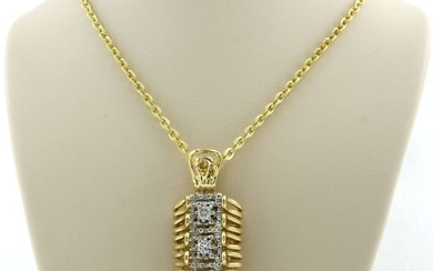 18 kt. White gold, Yellow gold - Necklace - 0.45 ct Diamond