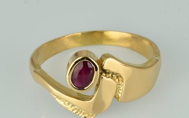 18 kt. Gold - Ring - 0.50 ct Ruby
