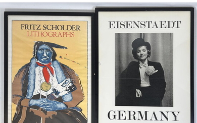 2pc Modern Artist Exhibition Posters. FRITZ SCHOLDER Lithographs. New