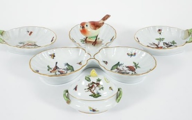 4 Pieces of Herend Porcelain Rothschild Serving Pieces