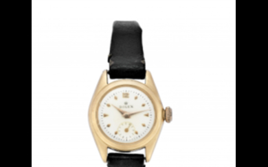 ROLEX Lady's 18K gold wristwatch 1950s Dial, movement and...