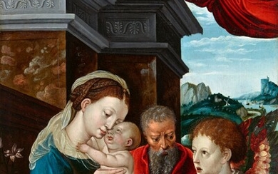 Bernard van Orley, follower of - The Holy Family with Two Angels
