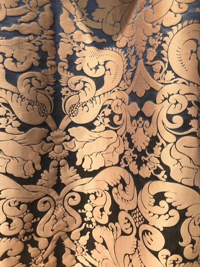 4.8 m x 140 cm Exclusive brocade fabric in silk and wool from San Leucio - Baroque - Silk, Wool - 2018