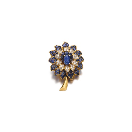 Sapphire and diamond brooch, 'Chouquette', René Boivin, 1940s