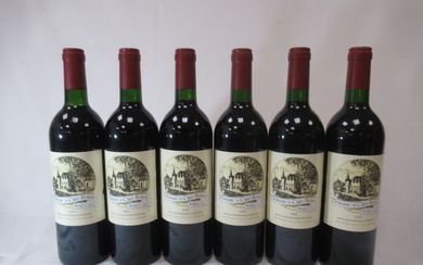 6 bouteilles de Margaux, domaine de Cure-Bourse, 1995