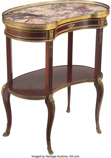 61013: A Louis XVI-Style Ormolu-Mounted Marble and Maho