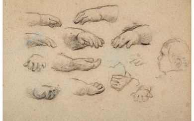 69013: Paul Gauguin (French, 1848-1903) Sketch of hands