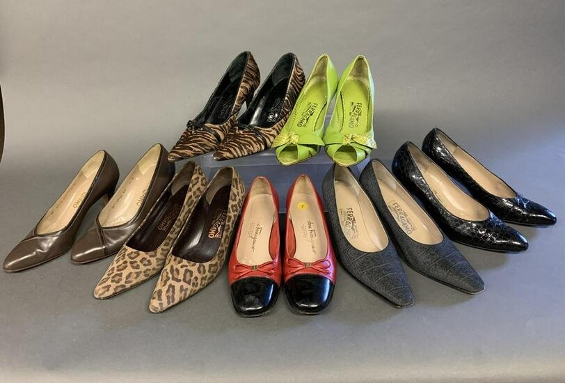 7 pairs of Salvatore Ferragamo shoes.