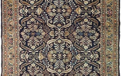 7 x 10 Dark Blue Fine Wool Persian Sarouk Lilihan Rug
