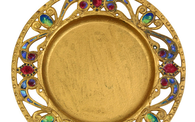 Louis C. Tiffany Furnaces favrile dore bronze plate