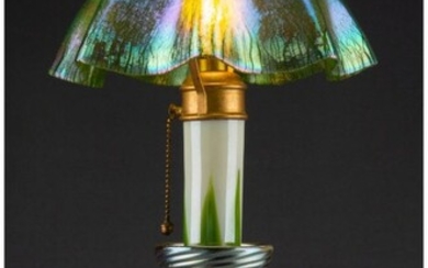79013: Tiffany Studios Favrile Glass Candlestick Lamp