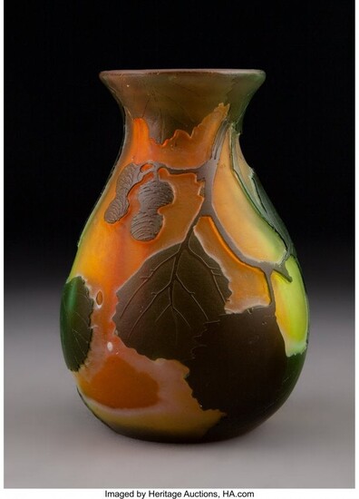 79313: Legras Cameo Glass Vine Vase, circa 1920 Marks