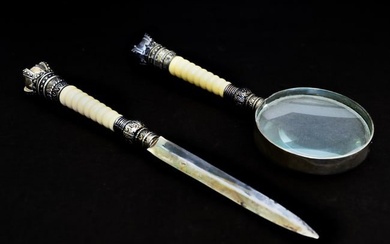 .800 Silver Magnifying Glass & Letter Opener