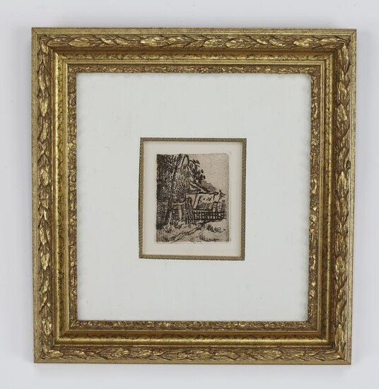 After Cezanne, 'Paysage à Auvers' etching on paper