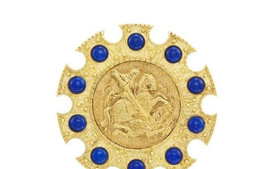 Gold and Lapis Pendant-Brooch, Cartier
