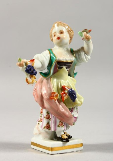 A 19TH CENTURY MEISSEN PORCELAIN FIGURE OF A YOUNG