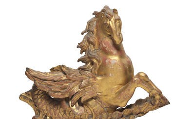 A 19th century carved giltwood hippocampus