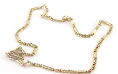 A 9ct gold Byzantine link necklace, 44cm long, 12g....