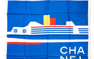 A BLUE, RED, WHITE AND YELLOW CRUISE LINER SCARF Chanel, Cruise 2019